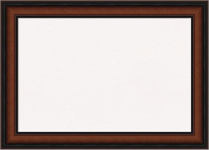Amanti Art White Cork Board for Wall, 15x21 Vision Board with Brown Wood Frame, Small Corkboard Office Decor for Home Organization, Traditional Corkboard Pinboard to Display Items for Home