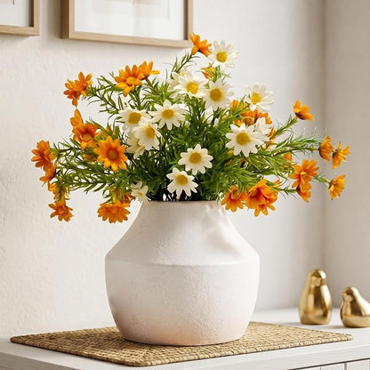 Ceramic Flower Vase, 5.2in Farmhouse Table Rustic Vases, Waterproof, Small Flower Terracotta Vases for Home Decor, Living Room,Table, Handcrafted (Antique)