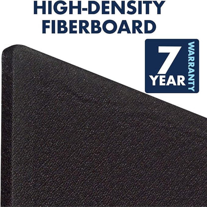 Quartet Bulletin Board, Fabric, 3' x 2', Frameless, High-Density Fiberboard, Oval Office, Black (7683BK)