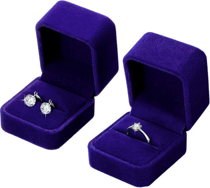 Zhanmai 12 Pcs Christmas Velvet Ring Box Jewelry Box Earring Jewelry Case Gift Boxes for Xmas Women Wedding Engagement Birthday Anniversary Valentines Day 2.12 x 1.77 x 2 Inch(Royal Blue)