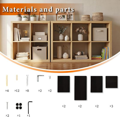 WannabeMyself【2026 Wooden Thick Frame】 6 Cube Storage Organizer with Anti-Tipping Kits, Reversible Open Back Book Shelf,Bookcase for Living Room,Bedroom,Entrance Hall,Office,11.6×36.3×24.6,Chocolate