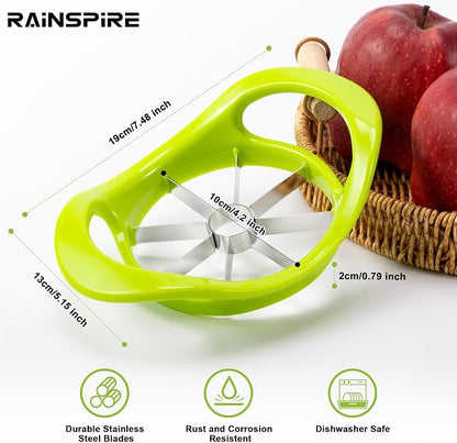 Rainspire Apple Cutter 8 Slices, 8 Blade Apple Slicer and Corer, Apple Corer Tool with Stainless Steel Blades, Super Sharp Fruit Cutter Fruit Slicer, Green