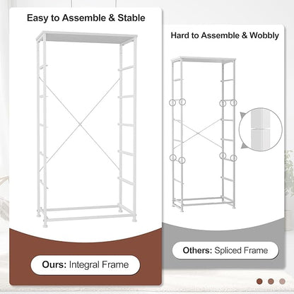 Crestlive Products Dresser for Bedroom with 6 Drawers, Tall Chest of Drawers, White Dressers Bedroom Furniture, Storage Organizer Unit with Bins for Closet, Hallway, Living Room, Entryway