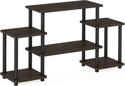 Furinno Turn-N-Tube No Tools Entertainment TV Stands, Dark Brown/Black