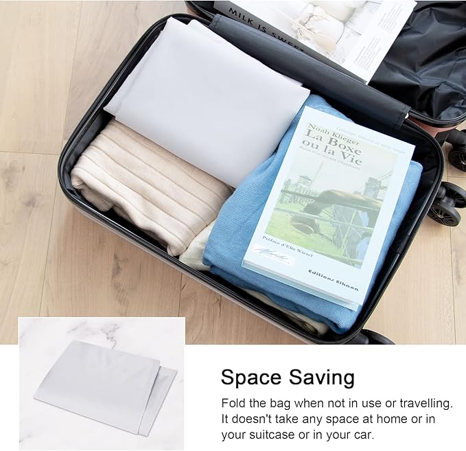 Polecasa 2 Pack Extra Heavy-Duty Laundry Bag 28x36”- Machine Washable Large Storage Bag with Reinforced Handles & Drawstring Closure & ID Tag for College Dorm Travel -Silver