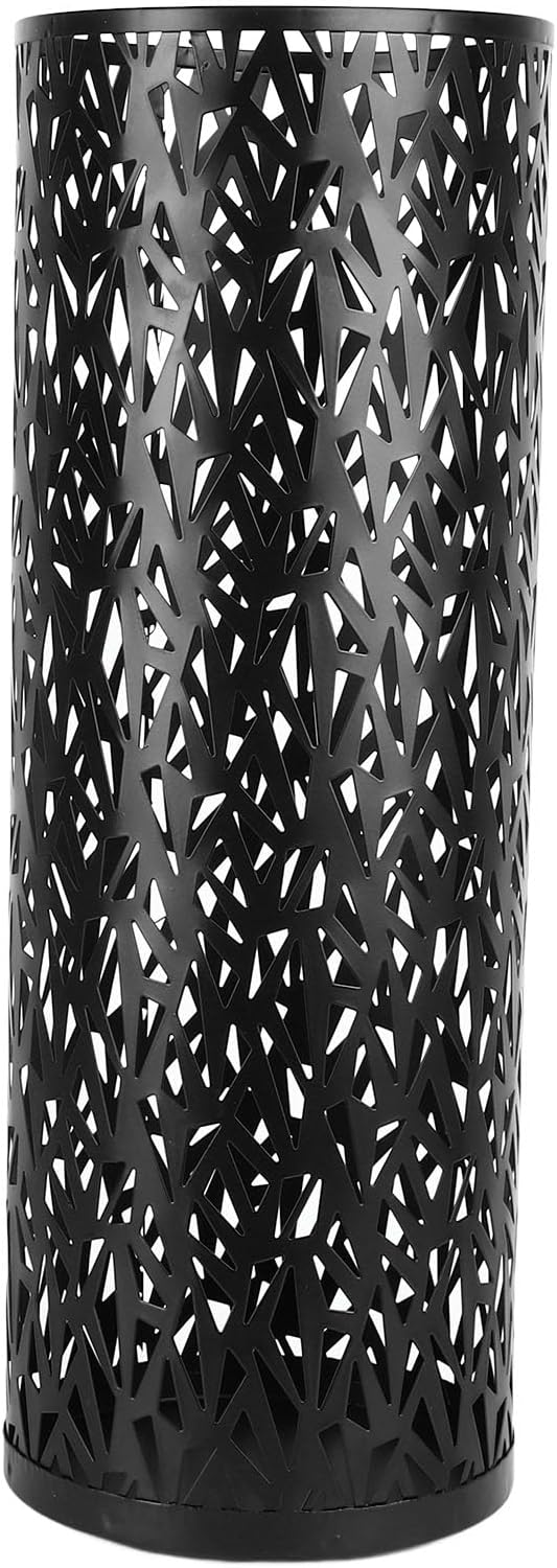 Metal Round Umbrella Stand Rack,Umbrella Holder Organizer Bin Hollowed Freestanding Canes Walking Sticks Holder for Entryway Home Hotel Office Decor (M)