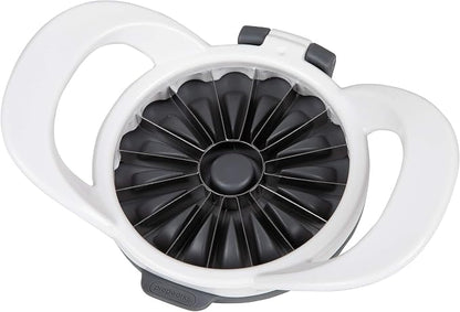 PrepWorks by Progressive Dishwasher Safe 16-Slice Thin Apple Slicer and Corer with Attached Safety Cover (White)