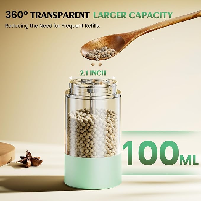 Electric Salt and Pepper Grinder Set Automatic Battery Pepper Mill Shakers Adjustable Coarseness Upgraded Larger Capacity with Led Home and Kitchen Appliances Birthday Gifts for Women Mom