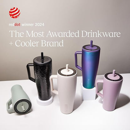 BrüMate Era 30 oz Tumbler with Handle & Straw | 100% Leakproof Insulated Water Bottle Tumbler with Lid & Flexible SoftSip Straw | Made of Stainless Steel | Cup Holder Friendly | 30oz (Prickly Pear)