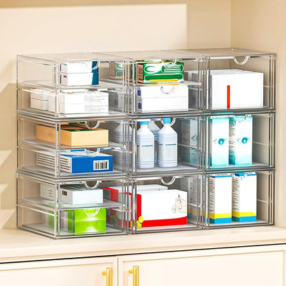 caktraie Versatile Acrylic Makeup Organizer, Drawer Organizer - Transparent Desktop Storage for Cosmetics, Office Supplies & More - Clear Organizer for Home & Office Use