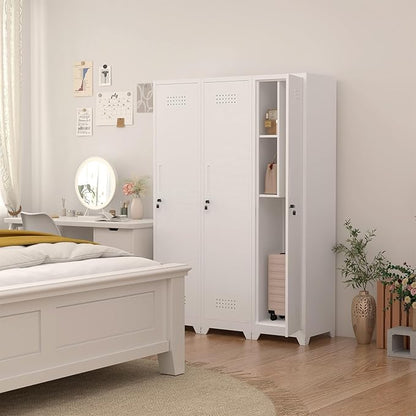 Tall Storage Cabinets,Slim Bathroom Cabinet with Door,Skinny Cabinet with Storage Systems for Laundry,Home Office,White