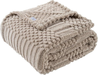 90x104 Inch Brown King Size Blanket - Soft & Fluffy Fleece, Neutral Tan Color, Cute & Aesthetic, Perfect for Sofa, Couch, Bed, Living Room & Bedroom, All-Season Use, Plush & Cozy Decorative Blanket