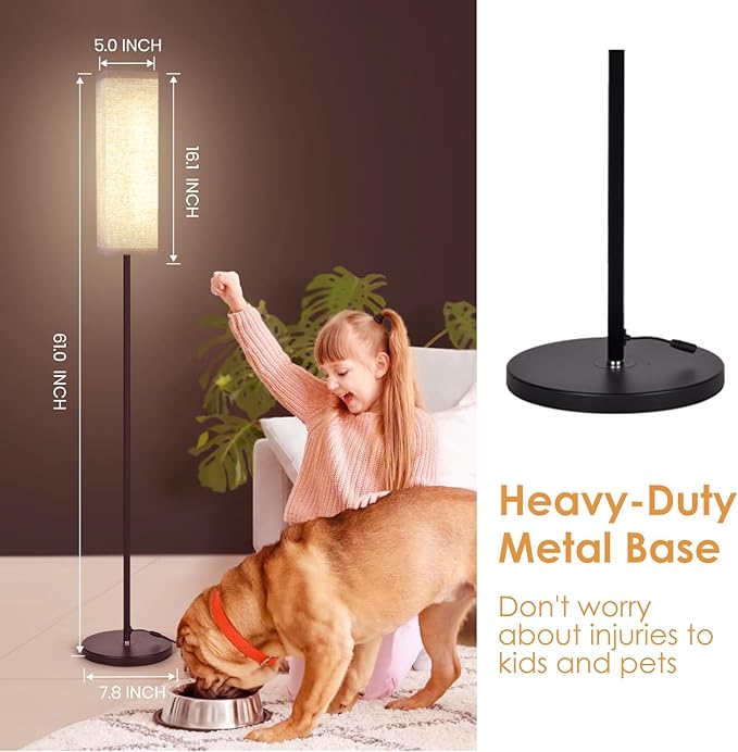Floor Lamp for Bedroom Living Room Office with Remote Control Modern Living Room LED 4 Color Temperature & Stepless Dimmer, Standing Elegant Lamp 3000k-7000k