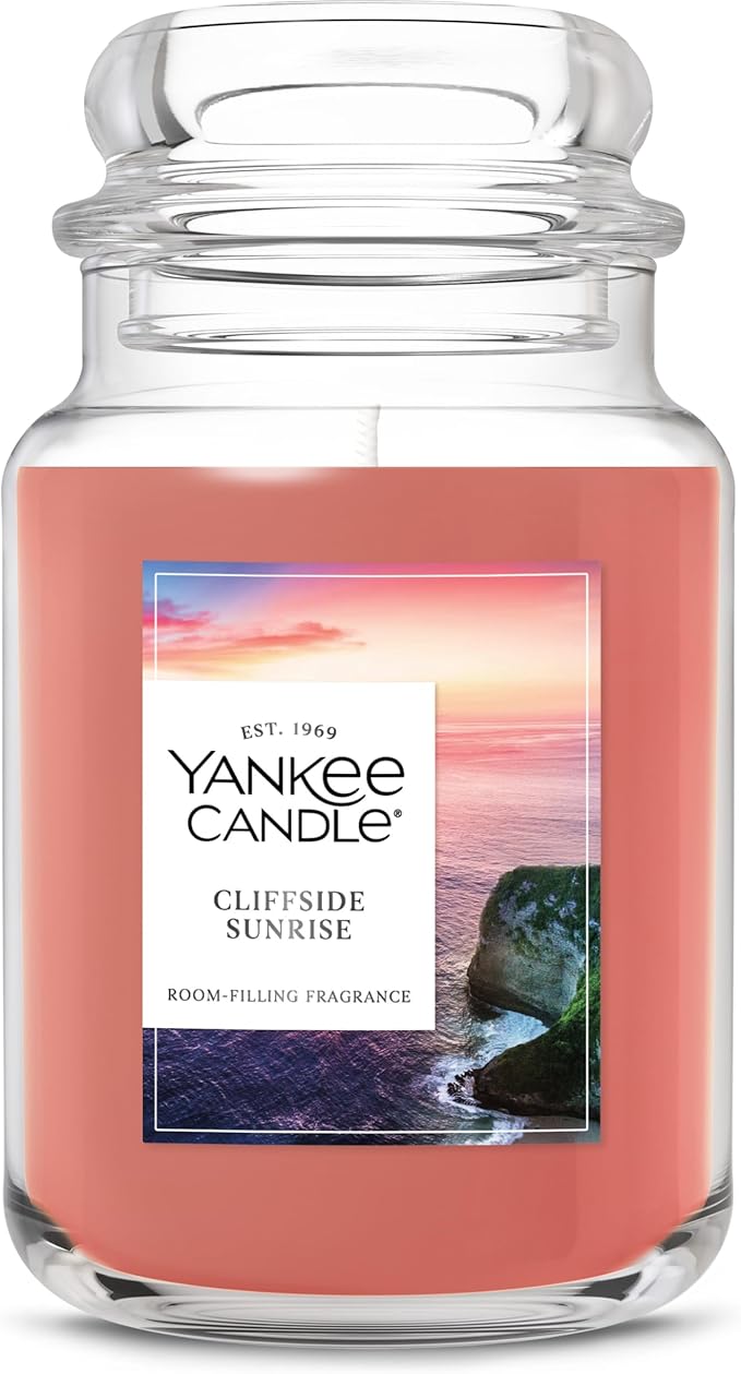 Yankee Candle Cliffside Sunrise, Scented Candle, 22oz Large Jar with up to 150 Hour Burn Time, Giftable