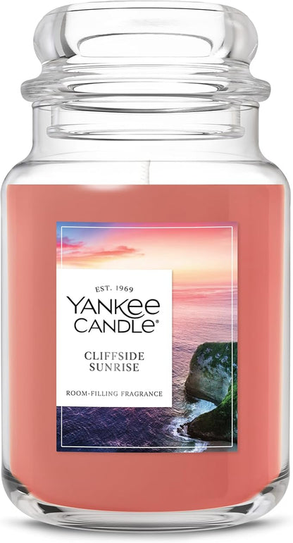 Yankee Candle Cliffside Sunrise, Scented Candle, 22oz Large Jar with up to 150 Hour Burn Time, Giftable