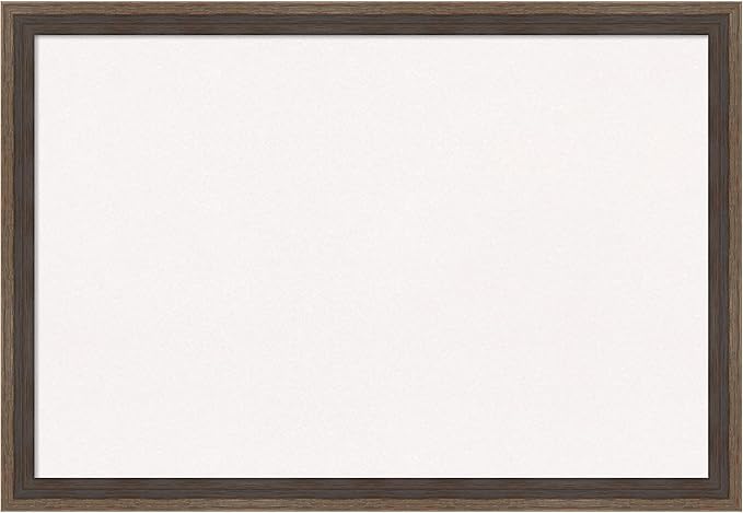 Amanti Art White Cork Board for Wall, 13x19 Vision Board with Brown Wood Frame, Small Corkboard Office Decor for Home Organization, Modern Corkboard Pinboard to Display Items for Home Organization in