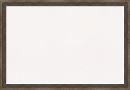Amanti Art White Cork Board for Wall, 13x19 Vision Board with Brown Wood Frame, Small Corkboard Office Decor for Home Organization, Modern Corkboard Pinboard to Display Items for Home Organization in