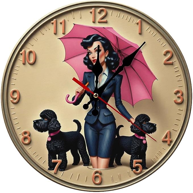 Wall Clock, Vintage Fashion Non Ticking Wall Clocks Battery Operated, Beige Wooden Wall Clocks for Living Room, Kitchen, and Office Decorative 10 Inch