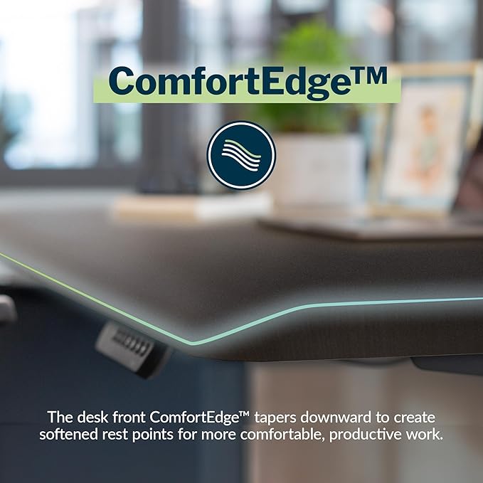 Vari ComfortEdge 72x30 Inch Electric Standing Desk – Height Adjustable Large Office Sit Stand VariDesk with Sloped Edge, Memory Presets, 180 LB Capacity + Tool-Free Assembly (Black)