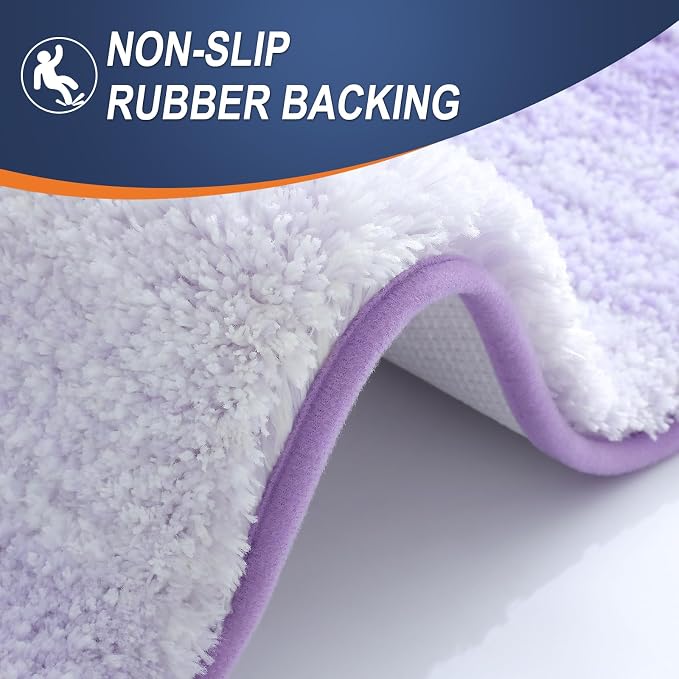 OLANLY Large Bathroom Rugs Mat 50x30, Extra Soft Absorbent Microfiber Bath Rug, Rubber Backing, Quick Dry, Washable Bath Mats for Bathroom Floor, Tub and Shower, Home Decor Accessories, Light Purple