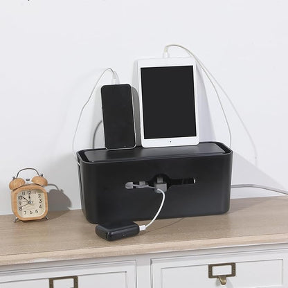 Bates- Cable Management Box, Large, Cable Organizer Box, Cord Organizer Box, Cable Box Organizer, Cord Management Box, Cord Hider Box, Cord Box for Wires on Floor, Power Strip Cover Box Baby Proof