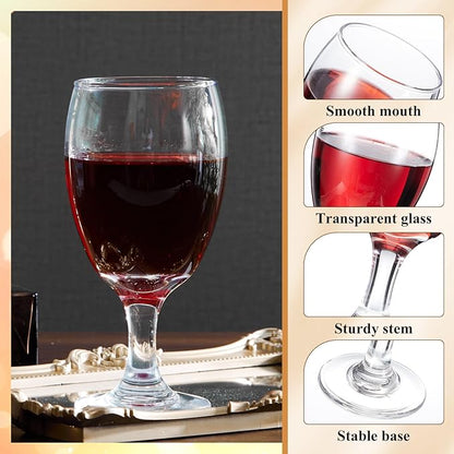 Patelai Set of 30 Clear Glasses 16 oz Water Goblet Glass Stemmed Water Glasses for Juice Wine Beer Tea Milk Cold Beverages Drinks Dishwasher Safe