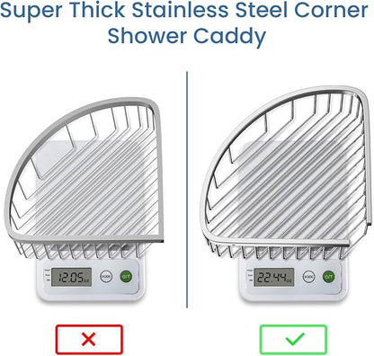 Shower Basket Brushed Stainless Shower Corner Shelf, 304 Caddy Stainless Steel Rustproof, Organizer Wall Mounted Basket(Includes Screws)