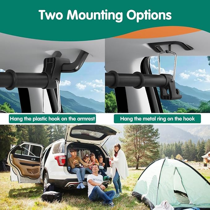 Car Clothes Hanger Bar – Adjustable Telescopic Car Clothes Rack, 30–62 Inches, for Wrinkle-Free Clothes Hanging in Vehicles, Heavy-Duty Non-Slip Car Hanging Rod for Sedans, SUVs, Trucks, Travel