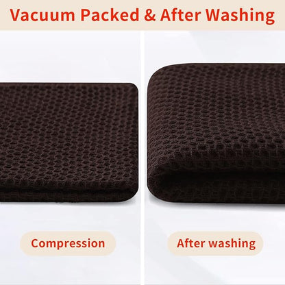 Homaxy 100% Cotton Waffle Weave Kitchen Dish Cloths, Ultra Soft Absorbent Quick Drying Dish Towels, 12 x 12 Inches, 24-Pack, Dark Brown