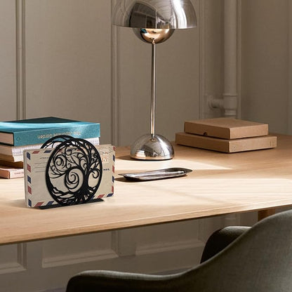 Napkin Holder for Table, Standing Napkin Dispenser Outdoor Farmhouse Black Cocktail Napkin Holders for Kitchen Coffee Shop Dining Room (6"x 1.7"x 4.9")