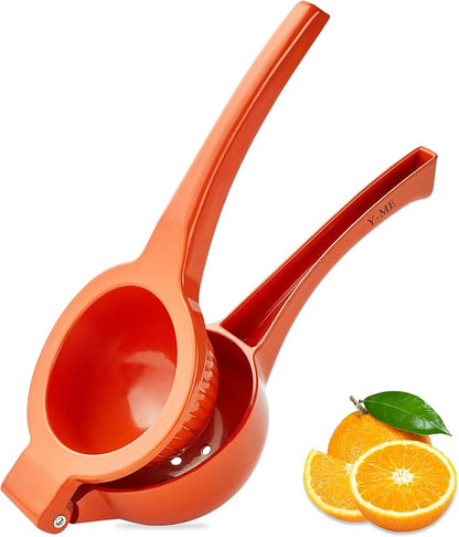 Y-ME Manual Juicer Citrus Lemon Squeezer, Fruit Juicer Lime Press Metal, Professional Hand Juicer Kitchen Tool(Orange)