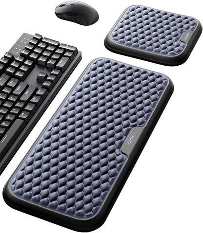 Vaydeer Extra Large Wrist Rest Set for Keyboard and Mouse, Computer Ergonomic Wrist Support, Armrest Elbow Pad Mouse Rest, Typing Pain Relief Soft Memory Foam Desk Cushion for Office Work Gaming
