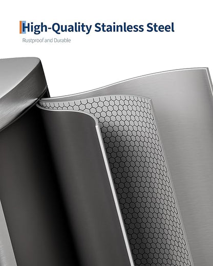 Garvee Step-on Stainless Steel Kitchen Trash Can - 13 Gal / 50 L Large Capacity, Rustproof Metal Garbage Bin with Soft Close Lid, Removable Inner Bucket & Rear Handle