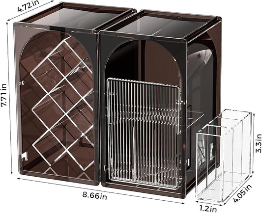 Modular Makeup Organizer, Clear Acrylic Cosmetic Storage Box with Drawer, Vanity Countertop Organizer for Makeup, Skincare and Beauty Accessories – Multiple Styles