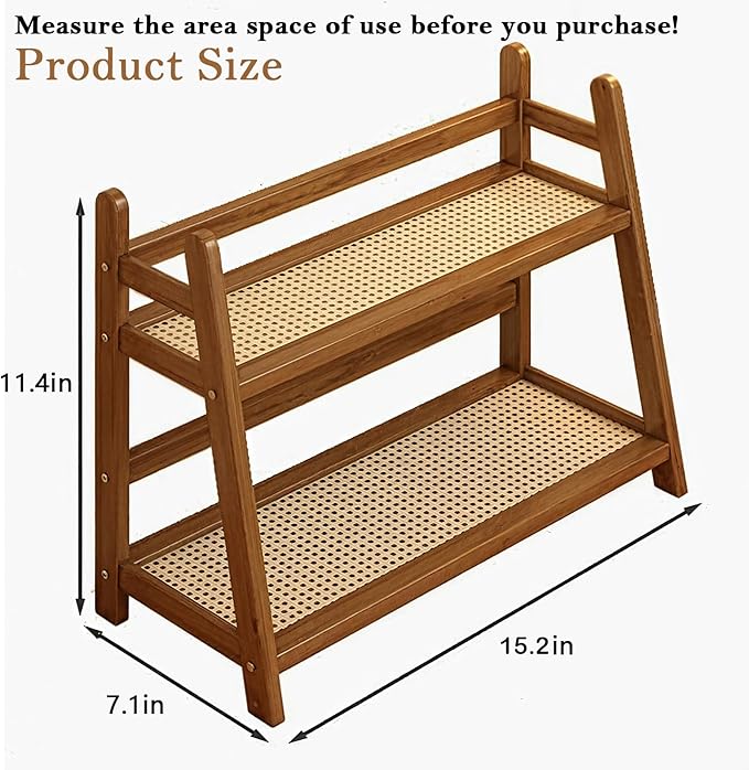 Coffee Station Organizer, Mug Holder Countertop, Kitchen Counter Shelf for Tea Coffee Bar Accessories, Matcha Stand, Cup Display, Condiment Storage Rack, 2 Tier, Brown