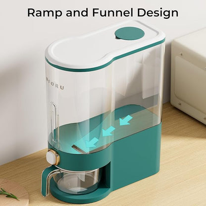 UFORU Rice Dispenser, Rice Storage Container with Measuring Cup for Kitchen Pantry Household, Cereal Dry Food Storage Containers Airtight, Sealed Moisture Proof (Green 22 Lbs)