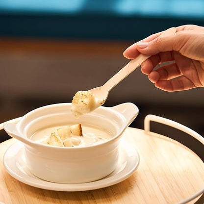 Bamboware - Wooden Spoons 300 Pieces | Natural Birch Wood Disposable Spoons | Biodegradable, Smooth & Durable for Parties, Coffee Shops, and Everyday Meals