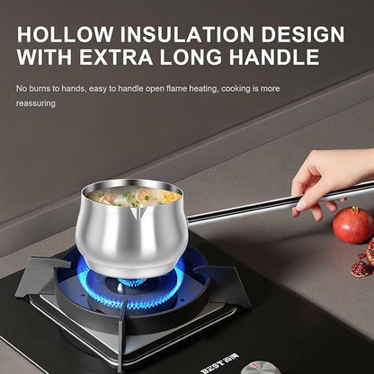 2 Pcs Stainless Steel Soup Ladle with Pour Spout, Long Handle Gravy Scoop Spoon for Punch Bowl, Sauce & Cooking, Heat-Resistant SUS304 Ladle with Spout
