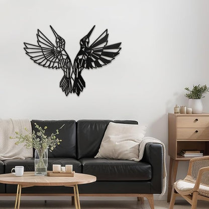 SIGNLEADER Metal Wall Art Decor Birds Dance Modern Abstract Wall Sculpture Hangings Home Decoration for Living Room, Bedroom, Bathroom, Kitchen, Outdoor - 30" Black