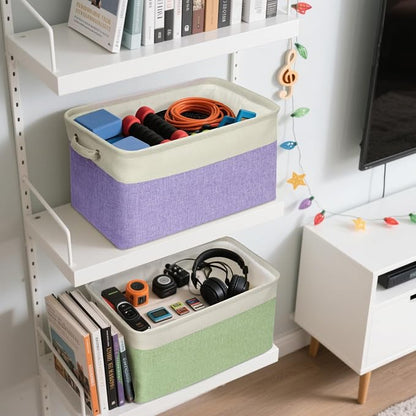 BALEINE 1 Pack Fabric Closet Storage Bins for Shelves, Linen Closet Organizers and Storage, Decorative Baskets for Organizing, Shelf, Clothes, Home, Office (Grey, 15''x11''x9.5'')