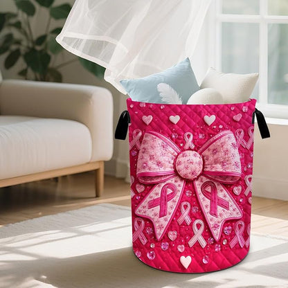 Pink Laundry Basket Waterproof Laundry Hamper Foldable Laundry Bag with Handles for Bedroom, Bathroom, Office, Clothes Storage