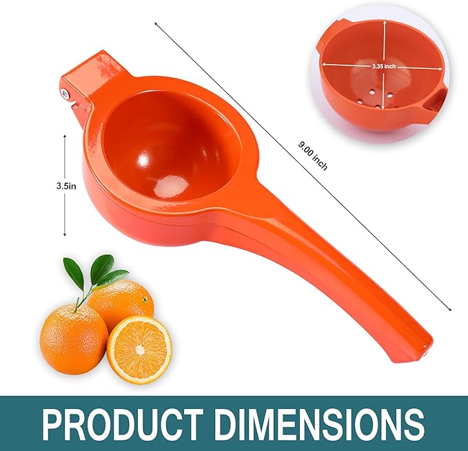 Y-ME Manual Juicer Citrus Lemon Squeezer, Fruit Juicer Lime Press Metal, Professional Hand Juicer Kitchen Tool(Orange)