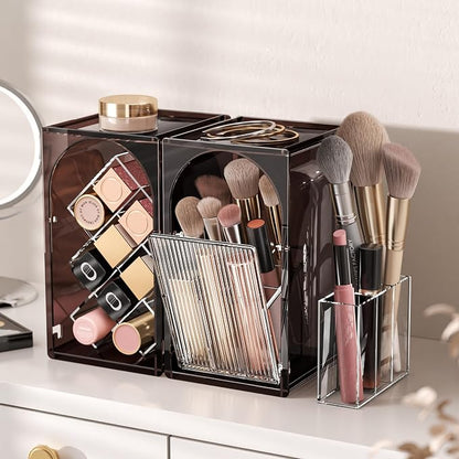 Modular Makeup Organizer, Clear Acrylic Cosmetic Storage Box with Drawer, Vanity Countertop Organizer for Makeup, Skincare and Beauty Accessories – Multiple Styles