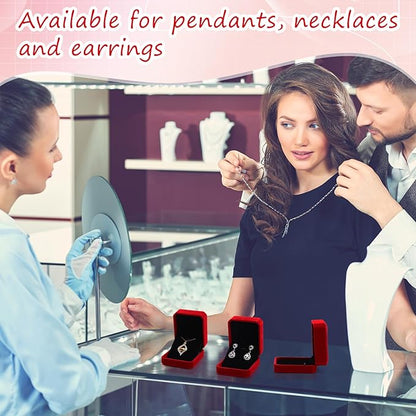 Sureio 24 Pcs Velvet Jewelry Gift Boxes Bulk for Necklace Pendant Ring Earring Display Case for Christmas Wedding(Wine Red)