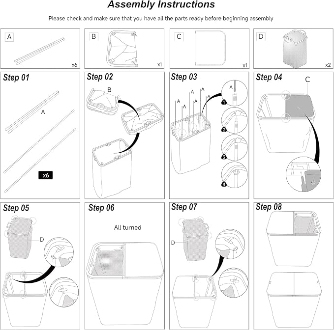 DOKEHOM 160L Extra Large Laundry Hamper with Lid, 2-Section Double Laundry Basket with Removable Mesh Liner Bags, Collapsible Clothes Sorter for Family, Bedroom, Laundry Room, Black