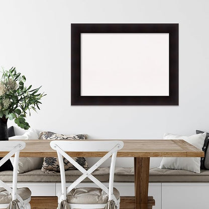 Amanti Art White Cork Board for Wall, 26x34 Vision Board with Brown Wood Frame, Medium Corkboard Office Decor for Home Organization, Rustic Farmhouse Corkboard Pinboard to display items for home