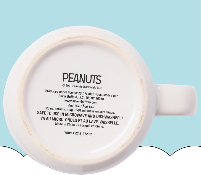 Silver Buffalo Peanuts Snoopy and Woodstock Get Cozy Ceramic Camper Mug, 20 Ounces