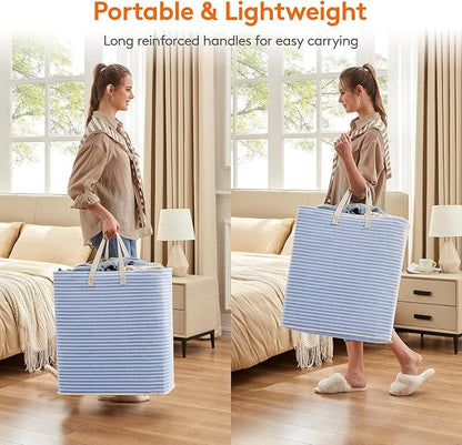 Lifewit 1 Pack Laundry Hamper Large Collapsible Laundry Baskets, Freestanding Waterproof Clothes Hamper with Easy Carry Handles in Laundry Room Bedroom Bathroom College Dorm, Blue, 100L