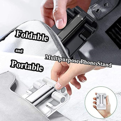 Meetuo 2 Pcs Cell Phone Stand, Adjustable Angle Height Phone Stand for Desk, Fully Foldable/Portable Phone Holder, Compatible with iPhone 17/16/15/14/13/12/Smartphones