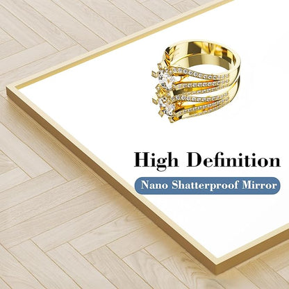 NEWBULIG Mirror Full Length, 68"x26" Body Wall Mirrors with Shatter-Proof Glass, Upgraded Floor Standing Mirror, Hanging or Leaning, with Stand Aluminum Alloy Frame for Home Decor, Bedroom, Gold